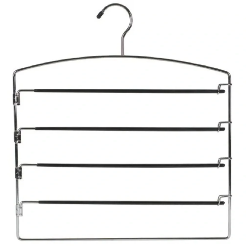 THREE Silver and Black Multi-Layer Pants and Top Hangers (three available)